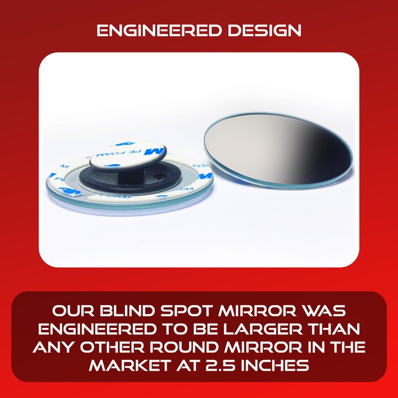 Utopicar 2.5" Unique Convex Blind Spot Side: Rear View - Truck And Car Rearview Mirror - Automotive Exterior Blindspot Accessories For Men & Women - Auto Parts (2pack) - Image 4